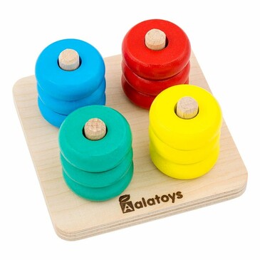 Пирамидка Логическая, 10x10x5,5 см Alatoys