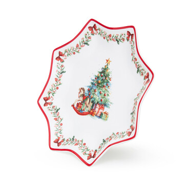 Блюдо New Year многоугольное 25 см (фарфор) Fissman