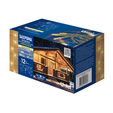 Бахрома светодиодная с эффектом мерцания, 12 м. Соединяемая. 195 светодиодов. Uniel