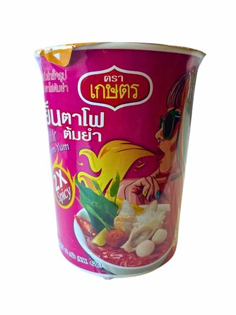 Лапша бобовая быстрого приготовления со вкусом Розовый Том Ям, 42 г (стакан)  Kaset