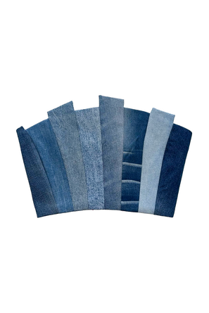 Корсет джинсовый апсайкл с асимметричным верхом Rishi