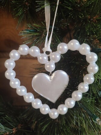 Украшение ёлочное. Жемчужное сердце, 10x10x1 см  Christmas House
