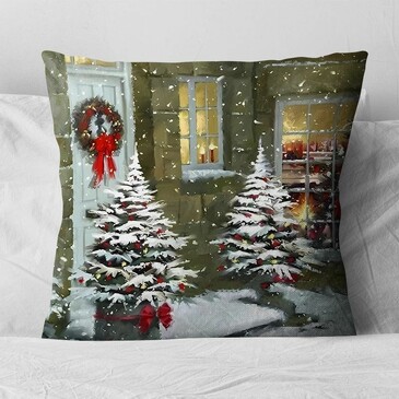 Подушка декоративная Рождественский дворик 40х40 см Zaberite