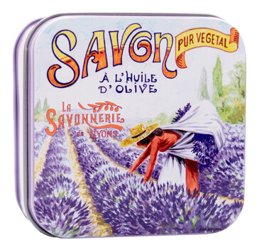 Мыло с лавандой в металлической коробке Сбор лаванды, 100 гр. La Savonnerie de Nyons