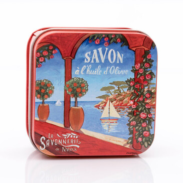 Мыло с лавандой в металлической коробке Ривьера, 100 гр. La Savonnerie de Nyons