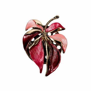 Брошь Лист резной Shadore