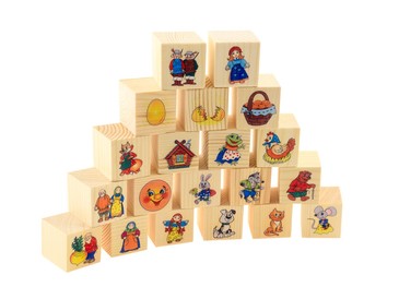 Набор кубиков Герои сказок (20 шт.) Развивающие деревянные игрушки