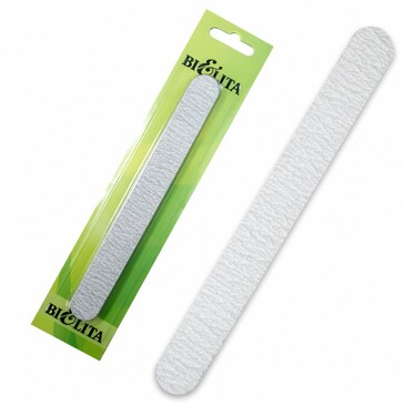 Пилка-прямая для ногтей наждачная на блистере, 18х2см Bielita