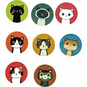 Декоративные наклейки Котик (500 шт. в рулоне), 25 мм Centrum