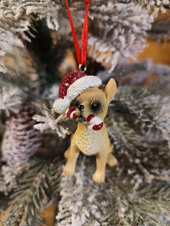 Украшение ёлочное. Новогодний чихуахуа, 4x3,9x7,2 см ForestMarket