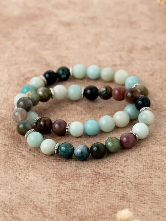 Браслет для всех знаков зодиаков (2 шт.) из натурал. камней Твой зодиак