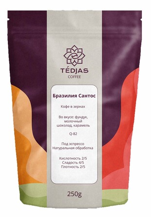 Кофе Бразилия Сантоc, 250 г Tedjas