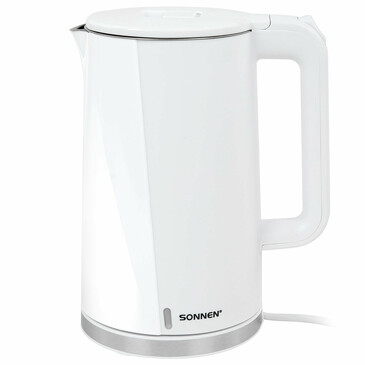 Чайник электрический с двойными стенками, 1,7 л, 2200 Вт, модель KT-8718W Sonnen