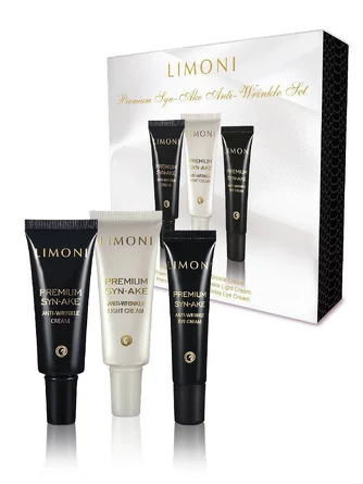 Набор (3 пр.) Premium Syn-Ake Anti-Wrinkle Care Set, 25 + 25 + 15 мл Limoni