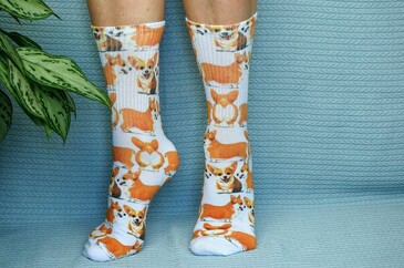 Носки Много корги Cotton Print 