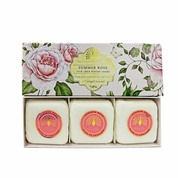 Набор мыла Летняя роза в подарочной упаковке, (3 шт. по 100 гр) The English Soap Company