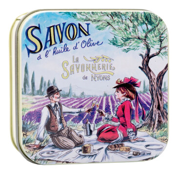 Мыло с лавандой в металлической коробке Пикник, 100 гр. La Savonnerie de Nyons