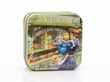 Мыло с цветком хлопка в металлической коробке Витрина магазина игрушек, 100 гр. La Savonnerie de Nyons