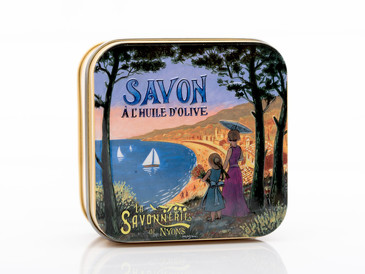 Мыло с лавандой в металлической коробке Лазурный берег, 100 гр. La Savonnerie de Nyons
