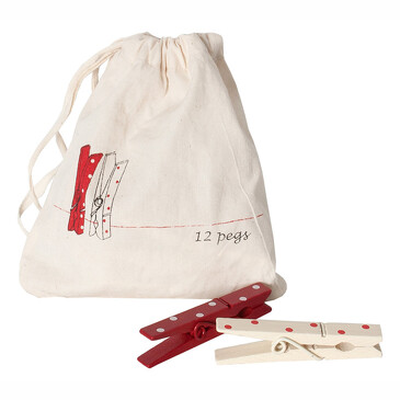 Набор новогодних прищепок в мешочке (12 шт.) Maileg