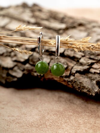 Серьги Нефрит из натуральных камней Temerdash