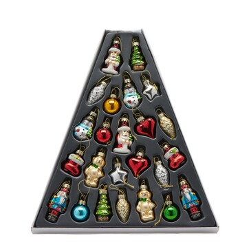 Набор стеклянных елочных игрушек (24 шт. по 3-5 см) Enzo De Gasperi