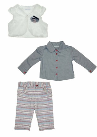 Комплект (жилет, блуза и брюки) Baby Rose