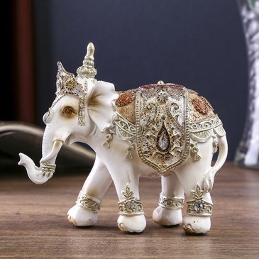 Сувенир полистоун Белый слон Махараджи в богатой попоне