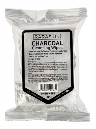 Очищающие салфетки для лица с активированным углем, 30 шт. Raraskin