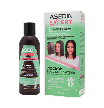 Лосьон-восстановитель естественного цвета волос Сила 7 трав, 200 мл (жен.) Asedin Expert