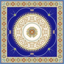 Платок Севрский фарфор, 90x90, Nina Ruchkina