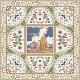 Платок Кижи, 90x90, Nina Ruchkina
