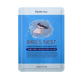 Маска тканевая для лица с экстрактом ласточкиного гнезда Visible Difference Birds nest Aqua Mask Pack 23 мл FarmStay