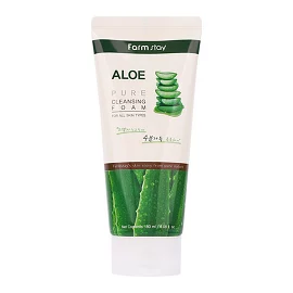 Пенка увлажняющая для лица с алоэ вера Aloe Pure Cleansing Foam 180 мл FarmStay