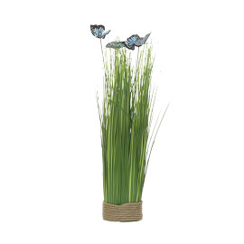 Стебли травы с бабочками на плетеной основе 40 см Garda Decor