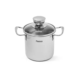 Кастрюля Mini Cook 12x11,5 см, 1,3 л со стеклянной крышкой (нерж. сталь) Fissman