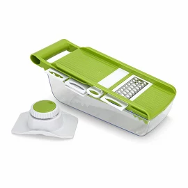 Терка-шинковка с контейнером 32x14x9 см с 5 сменными лезвиями (нерж. сталь в пластиковом корпусе) Fissman