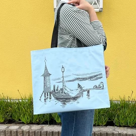 Сумка Moomin Муми Тролль плывёт под парусом Blue 41х35 см Blue House Oy