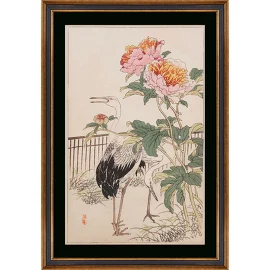 Постер 55х80 Bairei: Crane & Peony G&C Interiors