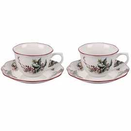 Набор (2 шт.) чашек с блюдцами Xmas Vintage, 380 мл Villa D'Este