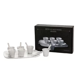 Набор кофейных чашек с ложками и подносом (6 шт.) Estetico Quotidiano Coffee Set Seletti