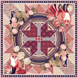 Платок Звезда Мордовии, 90x90, Nina Ruchkina