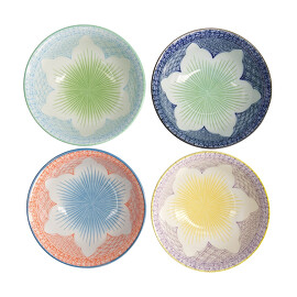 Набор тарелок Lily Flower (4 шт. по 550 мл) Tokyo Design Studio