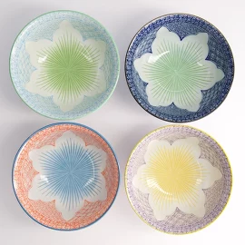 Набор тарелок Lily Flower (4 шт. по 550 мл) Tokyo Design Studio