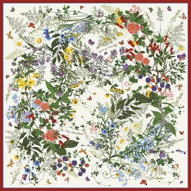 Платок Русский полевой букет, 65x65, Nina Ruchkina